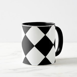 Mug Musique noire et blanche À damiers