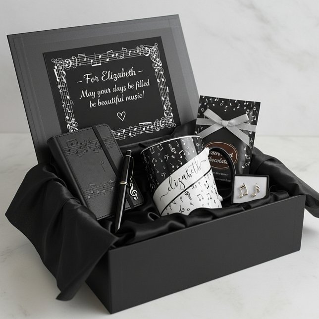 Mug Musique noire et blanche personnalisée (Créateur téléchargé)