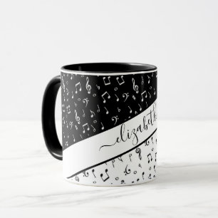 Mug Musique noire et blanche personnalisée