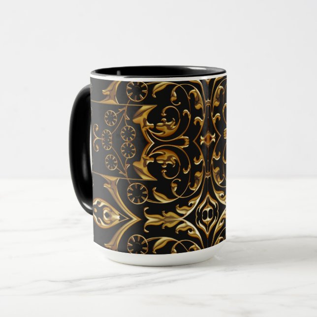 Mug Musique noire et or (Devant gauche)