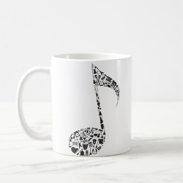 Mug Musique note musicale pour chanteur (Gauche)