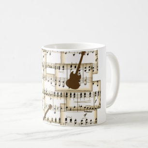 Mug musique papier guitare arrière - plan