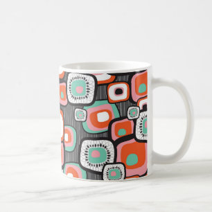 Mug Musique personnalisée Carrés de fleurs Retro Sushi