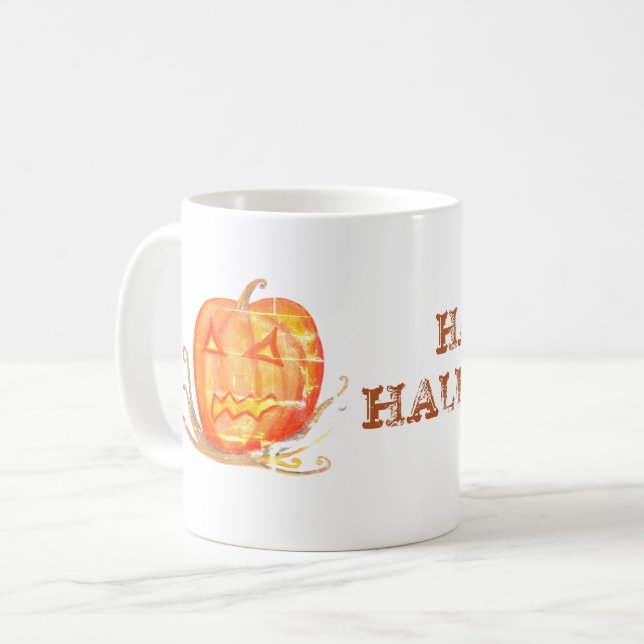 Mug Musique personnalisée du Citrouille d'Halloween (Devant gauche)