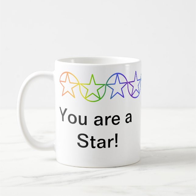 Mug Musique personnalisée Rainbow Star moderne (Gauche)