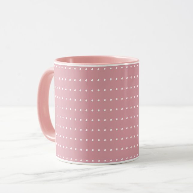 Mug Musique Pois rose et blanche (Devant gauche)