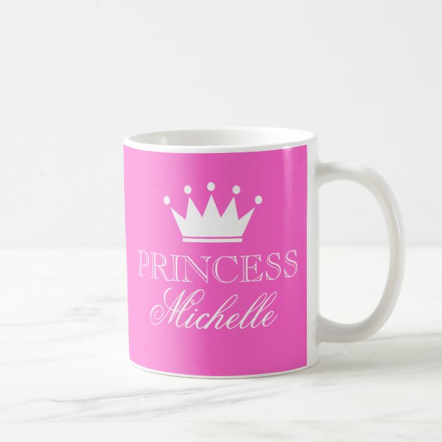 Mug Musique princesse personnalisée en rose avec nom p (Droite)