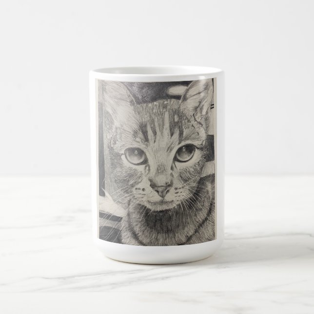 Mug Musique réaliste de dessin de chat  (Centre)