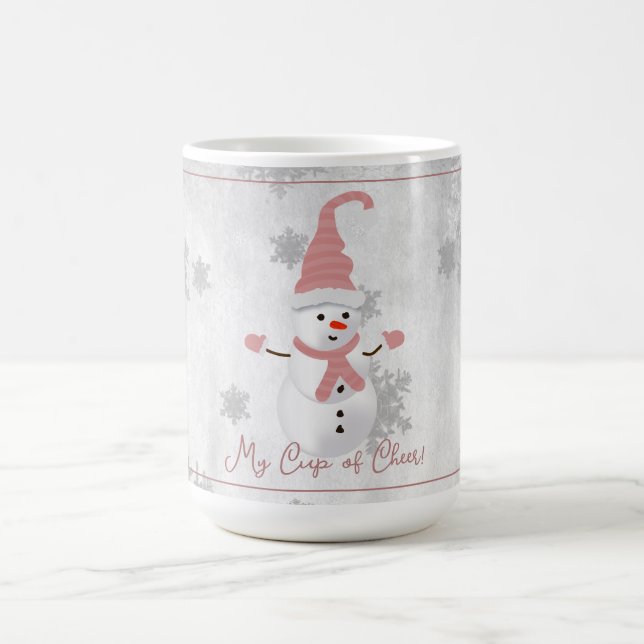 Mug Musique rose mignonne de vacances Snowman (Centre)