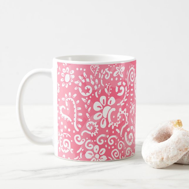 Mug Musique rose Paisley (Avec donut)