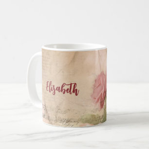 Mug Musique rose vintage Votre nom