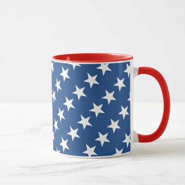 Mug Musique rouge blanc et bleu étoile (Droite)