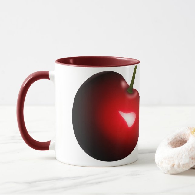 Mug Musique rouge cerise (Avec donut)