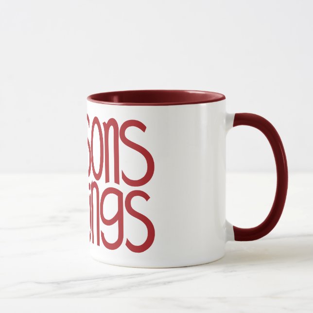 Mug Musique rouge Joyeuses Fêtes (Droite)