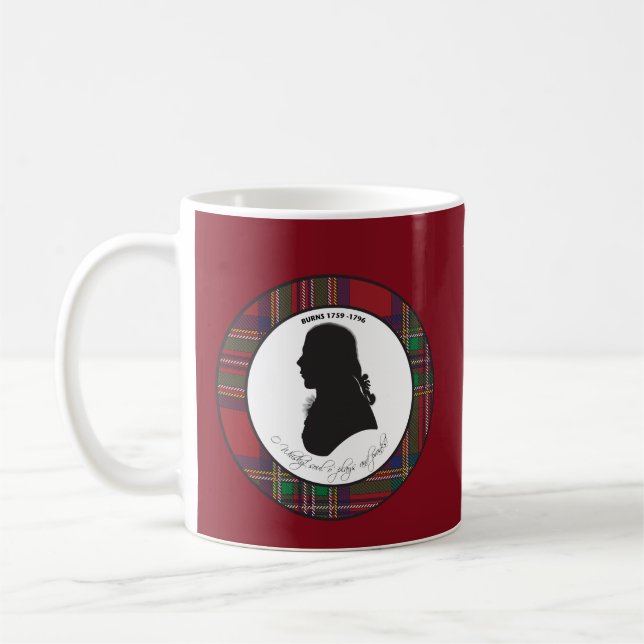 Mug Musique silhouette Robert Burns (Gauche)