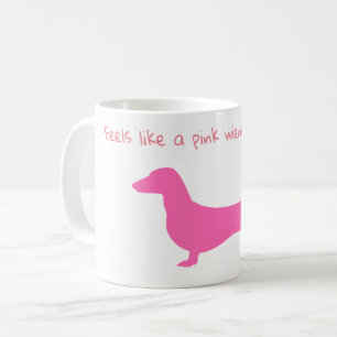 Mug Musique silhouette rose Dachshund