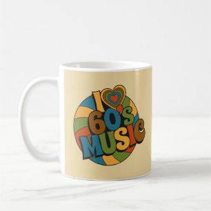 Mug Musique sur le thème des années 60 Rétro Groovy Vi