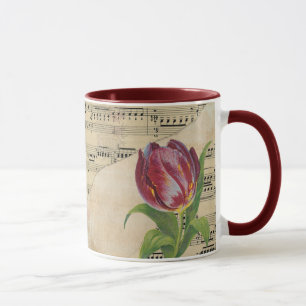 Mug Musique victorienne vintage Tulips romantiques