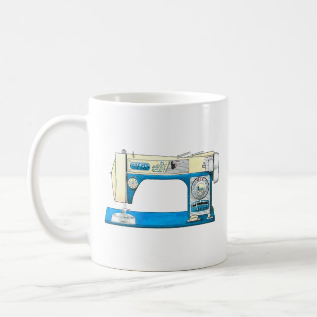 Mug Musique Vintage à mâchoire bleue (Gauche)