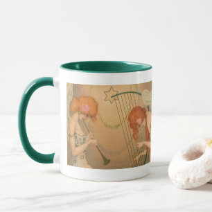 Mug Musique vintage ange musiciens victoriens flûte ha