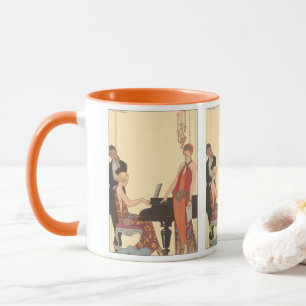 Mug Musique Vintage, chanteur pianiste Art Déco