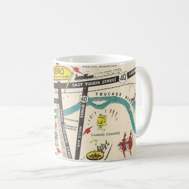 Mug Musique vintage Retro Reno Nevada (Devant droit)