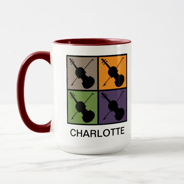 Mug Musique violon personnalisée (Gauche)