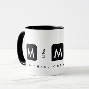 Mug musiques musiques pour musiciens avec clés treble