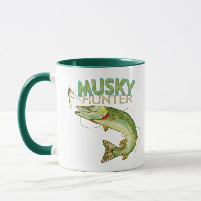 Mug Musky Hunter Fisherman Design tendance Café (Gauche)