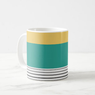 Mug Mustard et motif turquoise