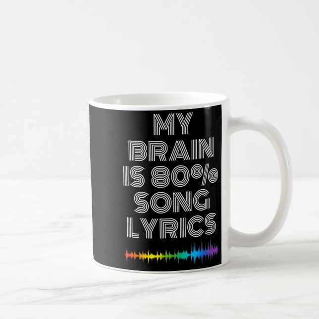 Mug My Brain Is 80% Song Lyrics Funny Music Lover  (Droite)