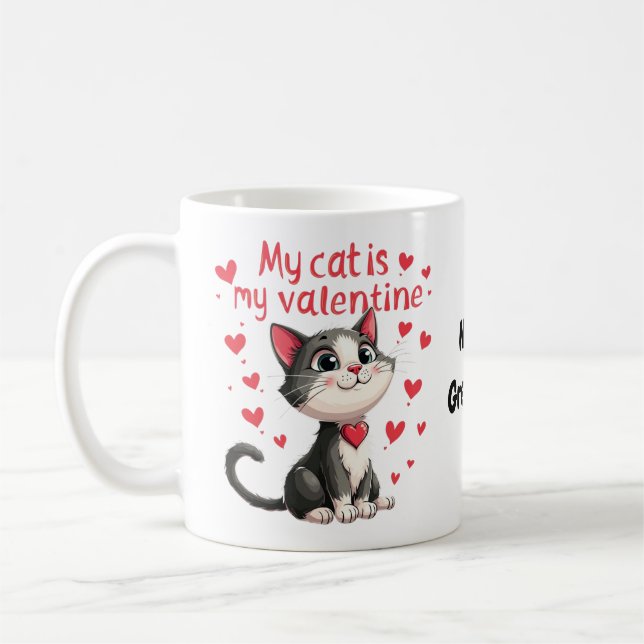 Mug My Cat Is My Valentine Celebrating Valentine’s Day (Gauche)