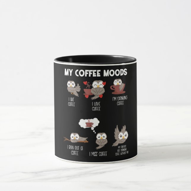 Mug My Coffee Moods Owl Gift Owl Love Coffee Cadeau (Centre)