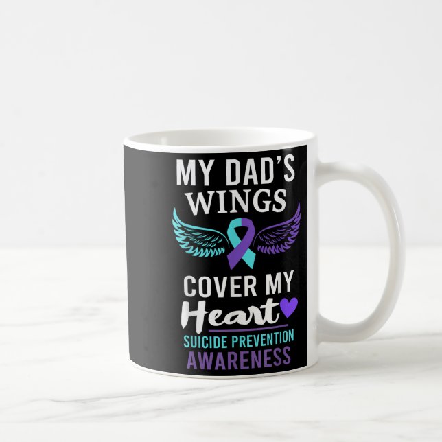 Mug My Dad's Wings Cover Heart Suicide Awareness Ribbo (Droite)