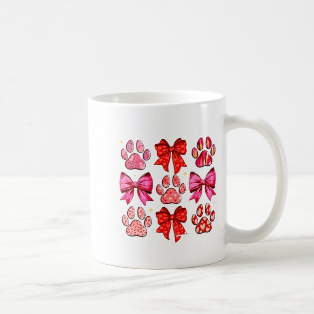Mug My Dog Is My Valentine Coquette Bow Dog Paw Valent (Droite)
