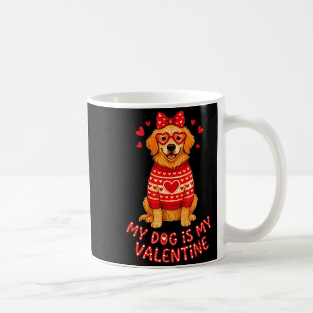 Mug My Dog Is My Valentine Retriever Heart Gles Dog Mo (Droite)