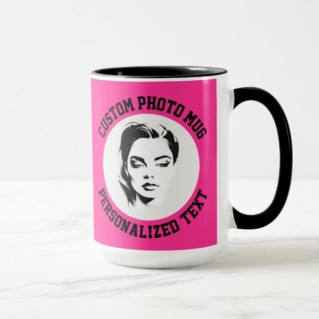 Mug My Face on a STRAWBERRY PINK Large Custom Combo (Droite)