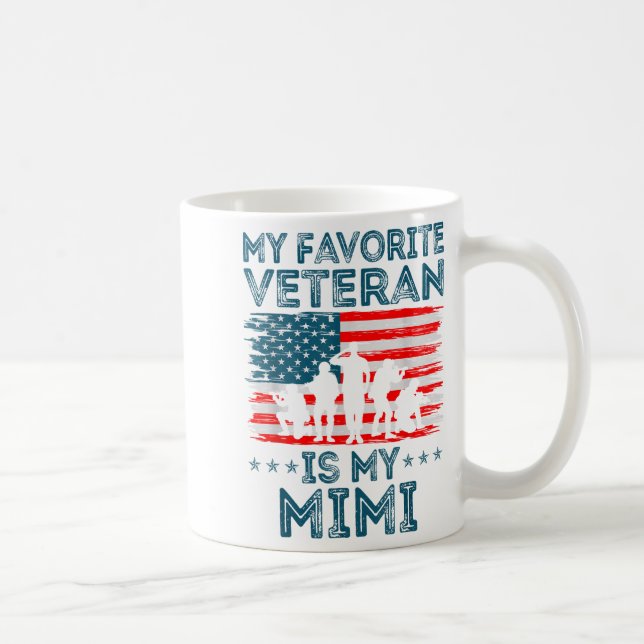 Mug My Favorite Veteran Is My Mimi American Flag Veter (Droite)