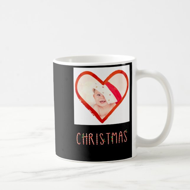 Mug My First Christmas As Mom Love Heart Baby Photo  (Droite)