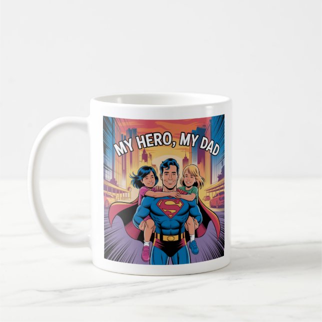 Mug My Hero - Superdad Comic Style Art (Gauche)
