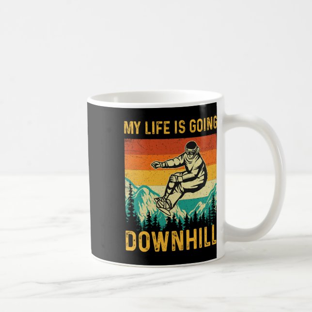 Mug My Life Is Go Downhill - Snowboarder Snowboardi (Droite)