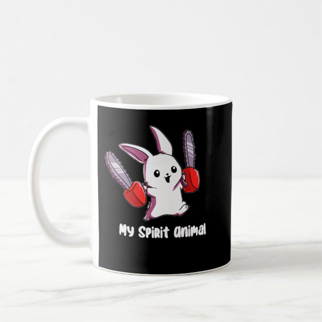Mug My Spirit Animal Rabbit avec Chainsaw Design Spiri (Gauche)
