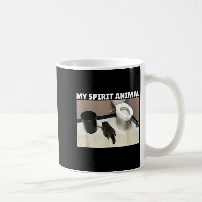 Mug My Srit Animal Drunk Raccoon Funny Lazy Mood  (Droite)