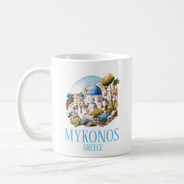 Mug Mykonos Grèce Vintage voyage de l'île grecque (Gauche)