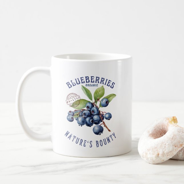 Mug Myrtilles Vintage – Fruit Botanique (Avec donut)
