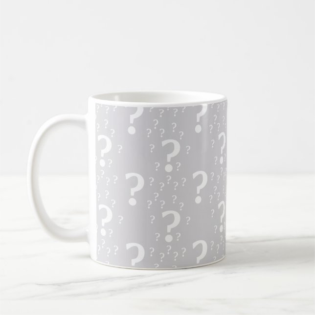 Mug Mystère point de question énigme puzzle gris clair (Gauche)