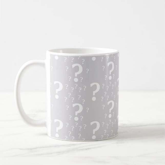 Mug Mystère point de question énigme puzzle gris clair (Gauche)