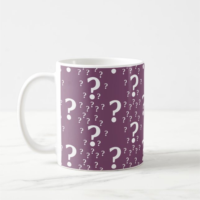 Mug Mystère question marque énigme puzzle mauve (Gauche)