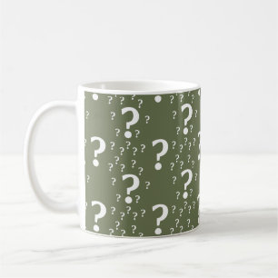 Mug Mystère question marque énigme puzzle vert olive