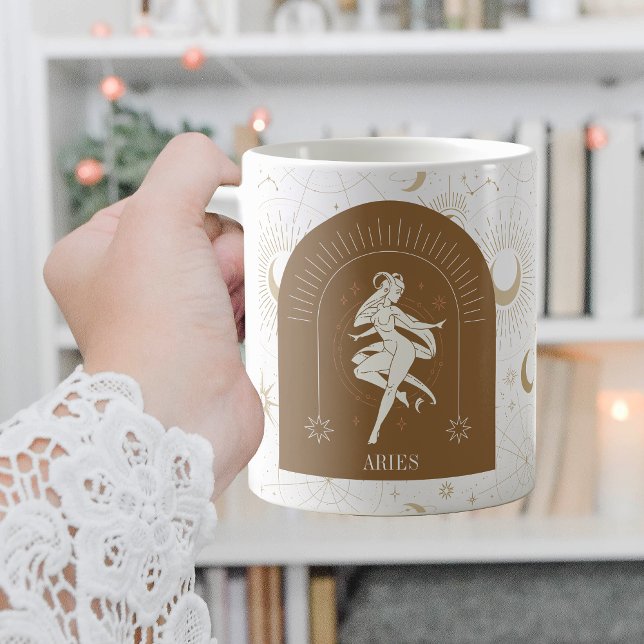 Mug Mystic Aries Zodiac Stars Horoscope (Mystic Aries Zodiac Stars Horoscope Coffee Mug)